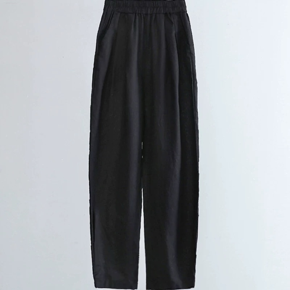 Wide-Leg Linen Pants - Flowy & Comfy (L) WARM